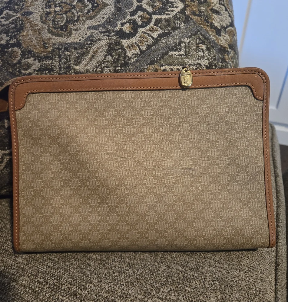 Celine Tan and Brown Clutch - Picture 2 of 9